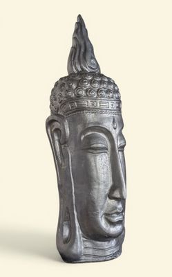 an image of a statue of a buddha head on a white background
