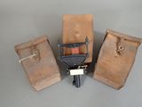 three pieces of luggage that are sitting on a table