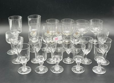 a lot of empty wine glasses sitting on a table