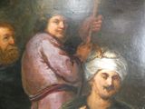 un tableau représentant un homme portant une couronne et un homme coiffé d'un turban