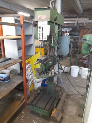 a machine that is sitting inside of a building