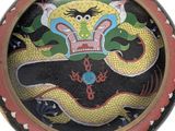 a picture of a decorative box with a picture of a dragon on it
