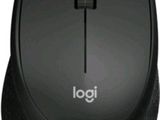 une souris d'ordinateur noire sur laquelle est inscrit le mot « logi »