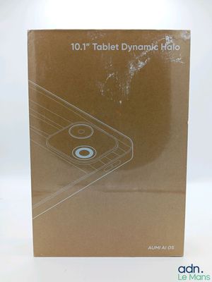 the box is open on a white surface with a picture of a cell phone in it