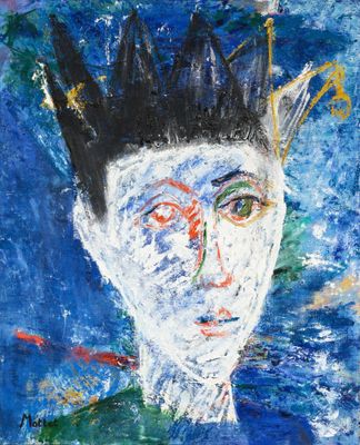un tableau représentant un homme portant une couronne sur la tête