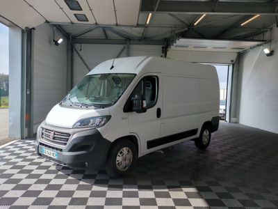 a white van that is parked in a garage