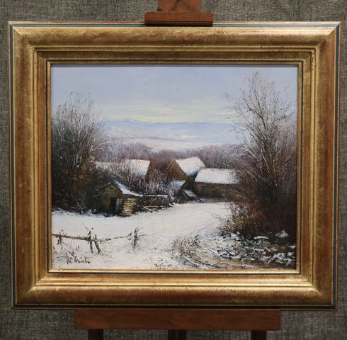 Jean-Claude RESCHE (XXème) « Temps éphémère ». Huile sur toile. S...
