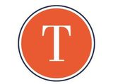 la lettre « t » est représentée dans un cercle sur fond orange