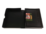 a black folder with a book inside of it