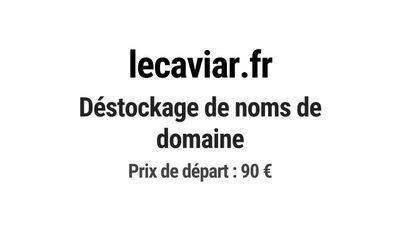 Nom de domaine lecaviar.fr. Catégorie: Gastronomie.