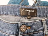 chanel label on the back of a pair of jeans