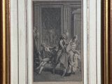an old picture of a family gathering in a living room