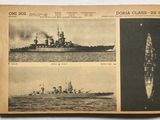 an open book with a picture of a battleship on the front and a picture of a battleship on the back