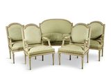 une photo représentant un ensemble composé de six chaises et d'un canapé