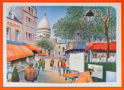 Rolf RAFFLEWSKI (1943-2019) Montmartre Lithographie en coule…