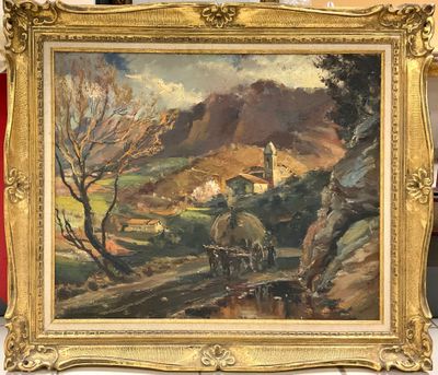 une image d'un tableau représentant une voiture hippomobile