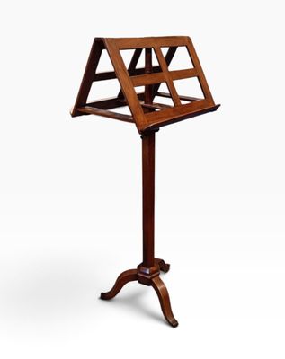 a wooden music stand on a white background with a white background