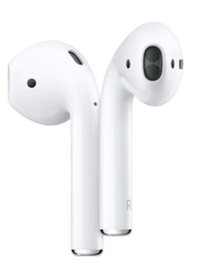 a pair of airpods sitting next to each other on a white surface