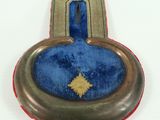 a blue velvet case with a gold star on it