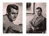 two black and white photos of a man in a suit and tie