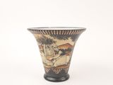 a vase with a picture of a man and a woman on it