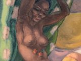 an image of a painting of a woman in a yellow skirt