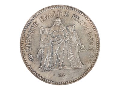 Pièce de 50 francs Hercule en argent. Usures. Poids 30 g. - Photo 1