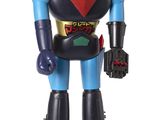 the robot is holding a gun in his right hand