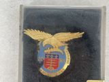 an image of a badge with a gold eagle on it