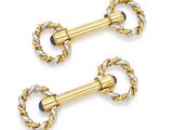 deux paires de boucles d'oreilles en or et en argent, ornées de saphirs bleus
