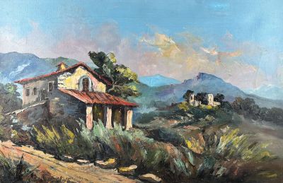 Olive des Martigues huile sur toile signée en bas à gauche
