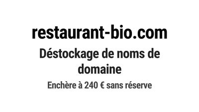 Nom de domaine restaurant-bio.com.