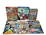 beaucoup de livres sur les Pokémon sur la table