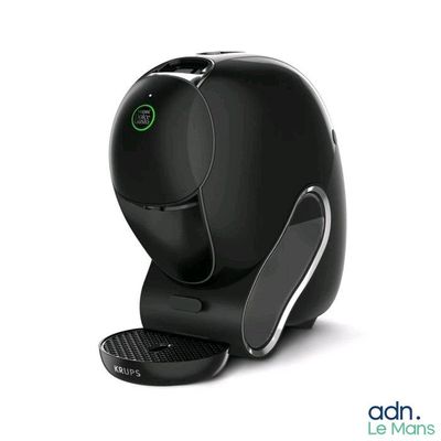 an image of a black coffee machine with a cup on it
