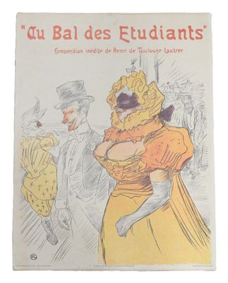 an image of a book with a drawing of a woman in a yellow dress and a man in a hat