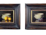 tableau représentant une paire de tableaux représentant un bol et des citrons