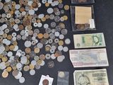 a lot of coins and money on the table