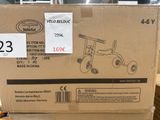 une boîte en carton sur laquelle est représenté un tricycle