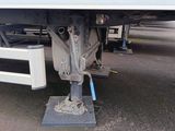 a close up of a flatbed truck with a flat bed