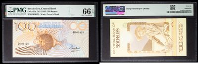three different types of currency are displayed on a black background