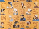 une image représentant un tableau où figurent des personnes parlant différentes langues, sur fond jaune