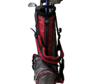a picture of a bag of golf clubs and a bag of golf clubs