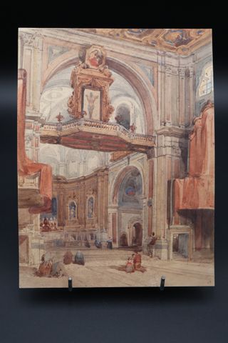 William Leigthon LEITCH (1804-1893) « Intérieur de cathédrale ». ...