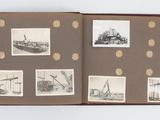 an open book with pictures of ships on it
