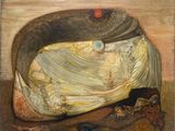 une image représentant un tableau où l'on voit un poisson posé sur une table