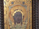an image of a painting of a man with a halo on it