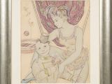 painting of a woman holding a baby in her lap