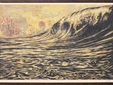 an image of a painting of a large wave in the ocean