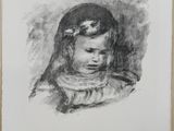 a black and white drawing of a young girl