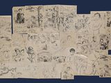 a lot of drawings of people and animals on this page